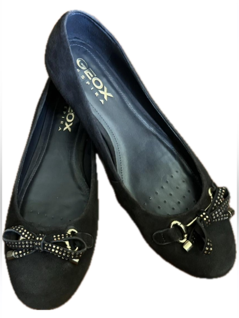 Geox “Respira” Black Suede Bow Ballet Flats size 7.5(38 euro)